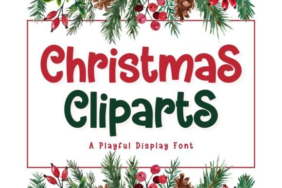 Christmas Cliparts: A Festive Display Font for Editorial Design
