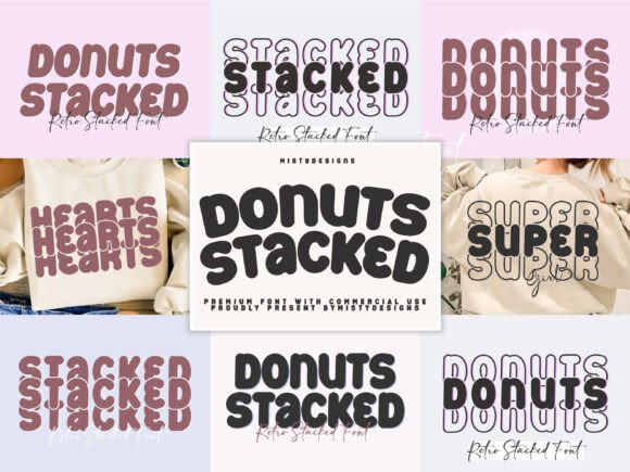 Donuts Stacked Bundle: The Trendy Display Typeface for Scroll-Stopping Designs