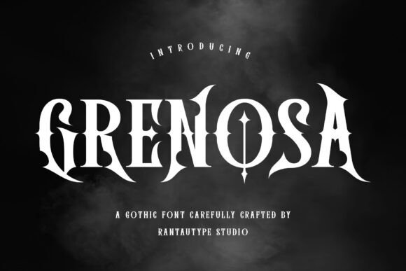 Grenosa: The Gothic Display Font for Dark Editorial Design