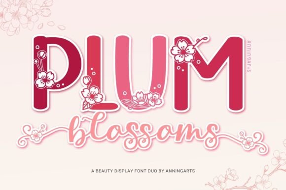 Plum Blossoms Duo: A Stunning Display Font for Creative Projects